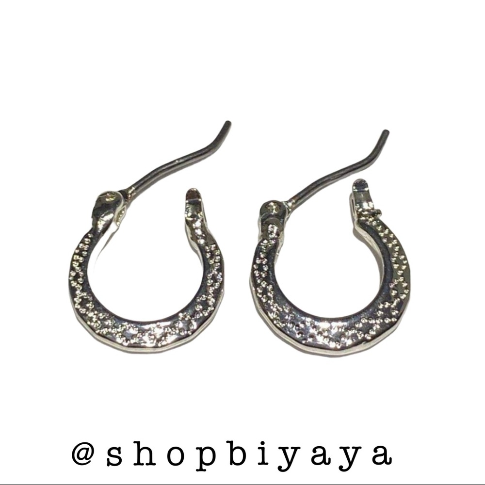 Napier Silver Stone Minimalistic Sm Hoops Earrings